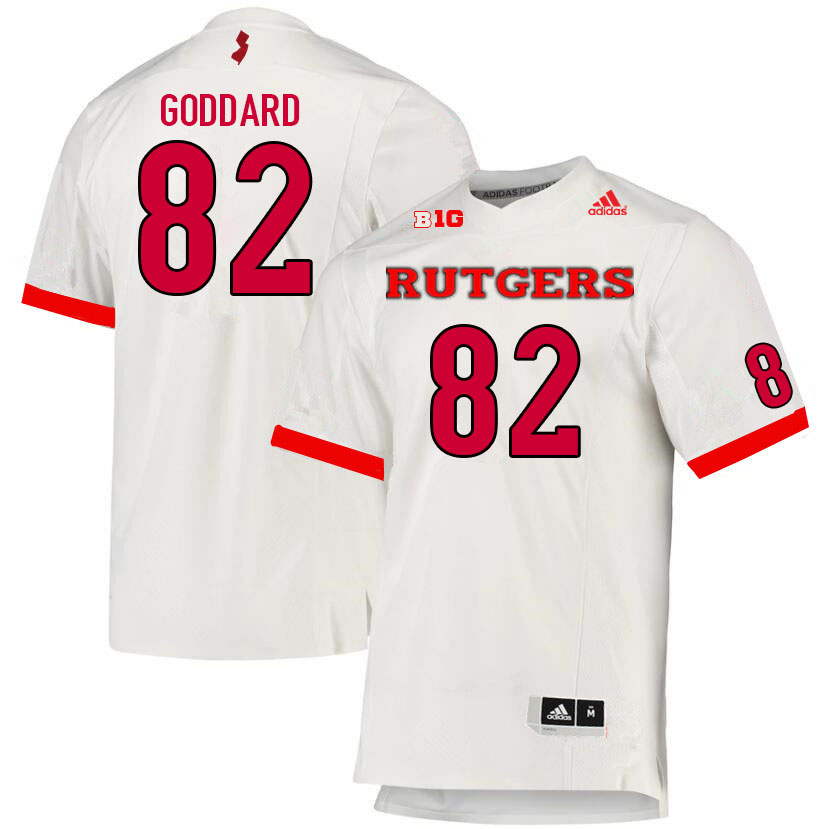 Men #82 Myles Goddard Rutgers Scarlet Knights College Football Jerseys Sale-White